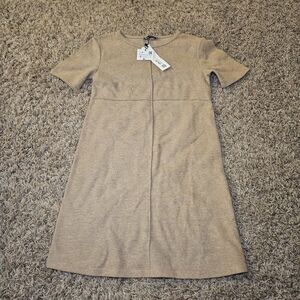 Zara Beige Knit Mini Dress